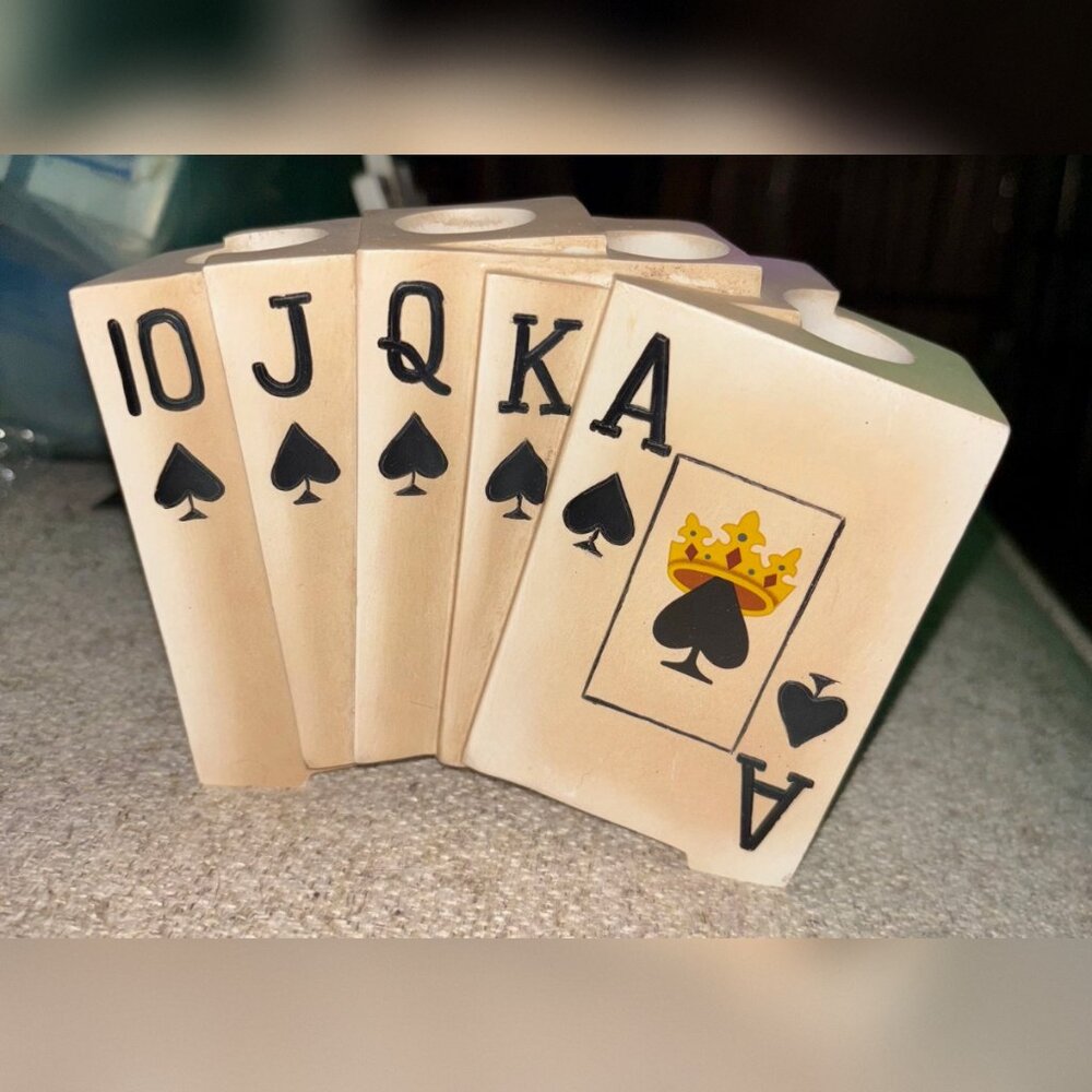 Cards -  Royal Flush toothbrush holder (Vegas like)